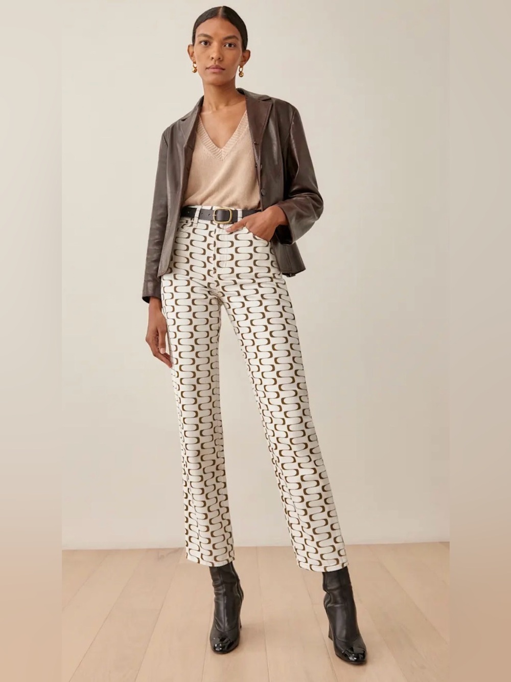 Reformation Mod High Rise Straight Jeans in Swirl - Size 25